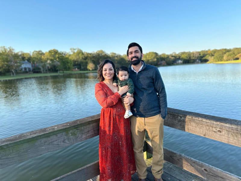 Dr. Zerelda Esquer Garrigos (right); her husband, Dr. Prakhar Vijayvargiya; and their son, Rohan. Esquer Garrigos and Vijayvargiya co-direct the Transplant Infectious Diseases Program at the University of Mississippi Medical Center School of Medicine in Jackson. (Photo courtesy of Dr. Zerelda Esquer Garrigos)